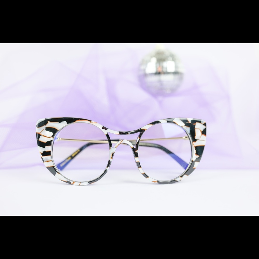 Acetate Cateye Glasses with Blue Light Filtering lenses by Khandie Woo